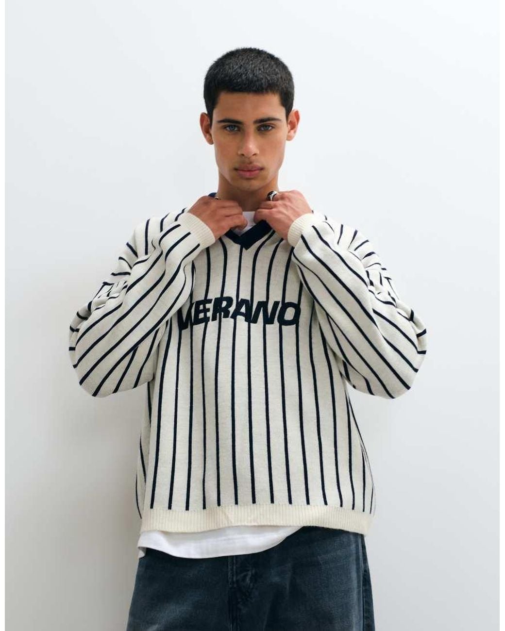 ASOS Black Oversized Notch Neck Polo for men