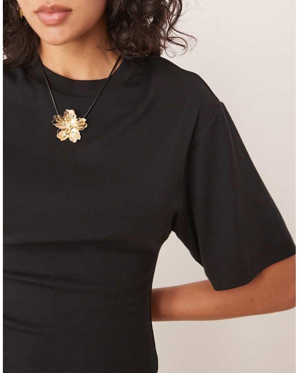 Gina Tricot Black Short Sleeve Sculpt Jersey Mini Dress