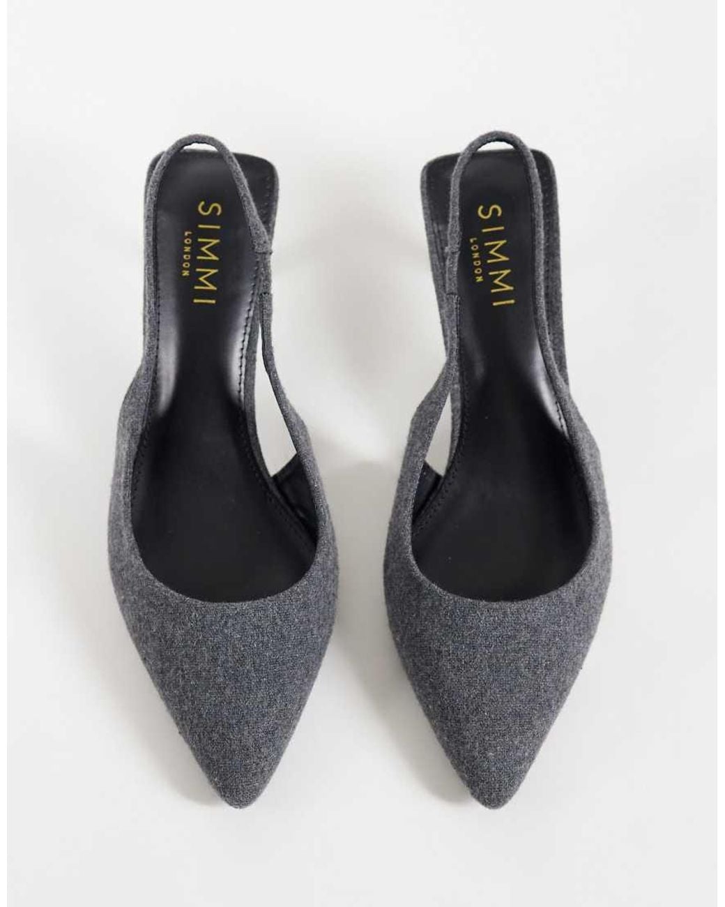 SIMMI White Simmi London Sadel Textured Slingback Heeled Shoes