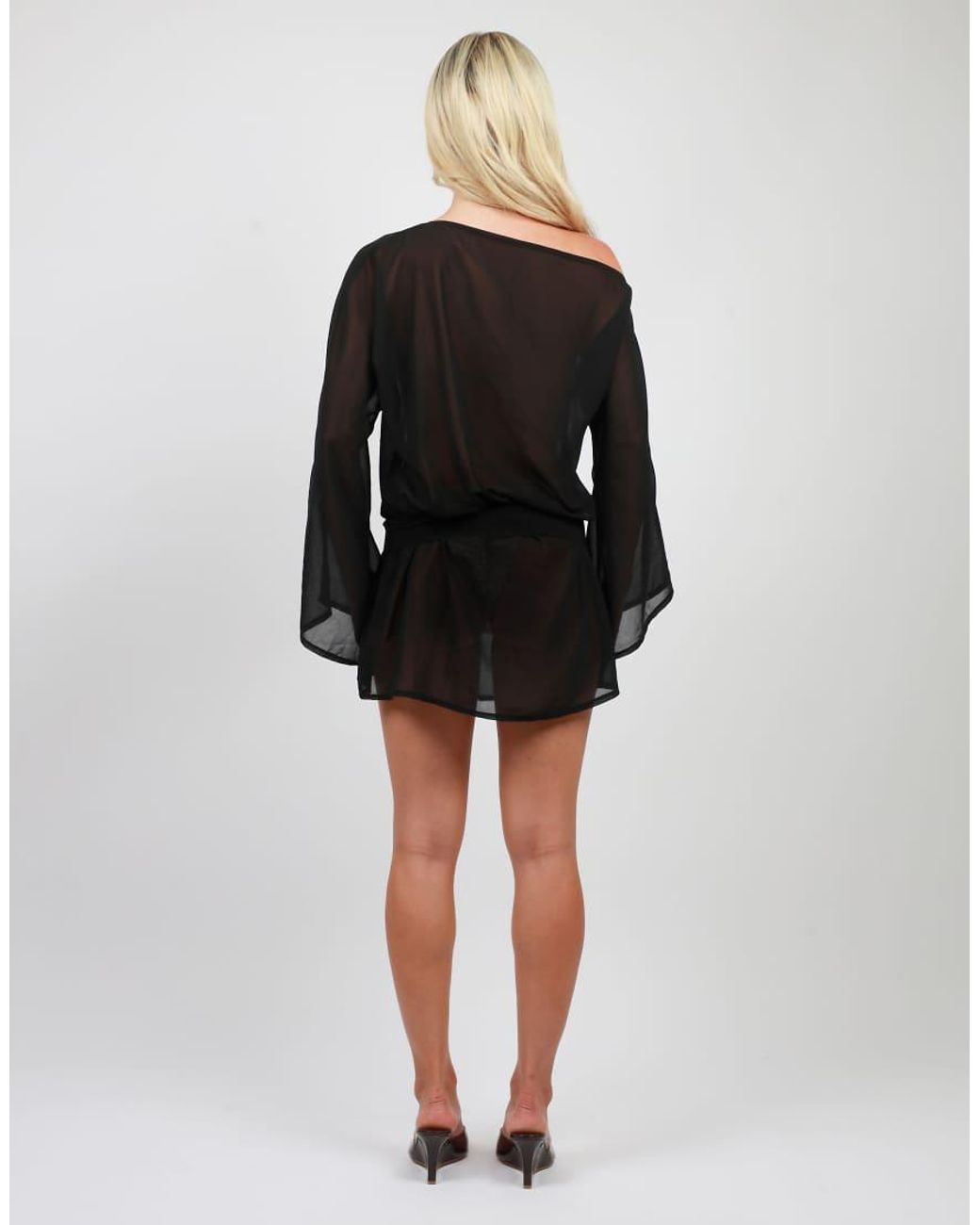 SIMMI Black Beach Chiffon Mini Dress