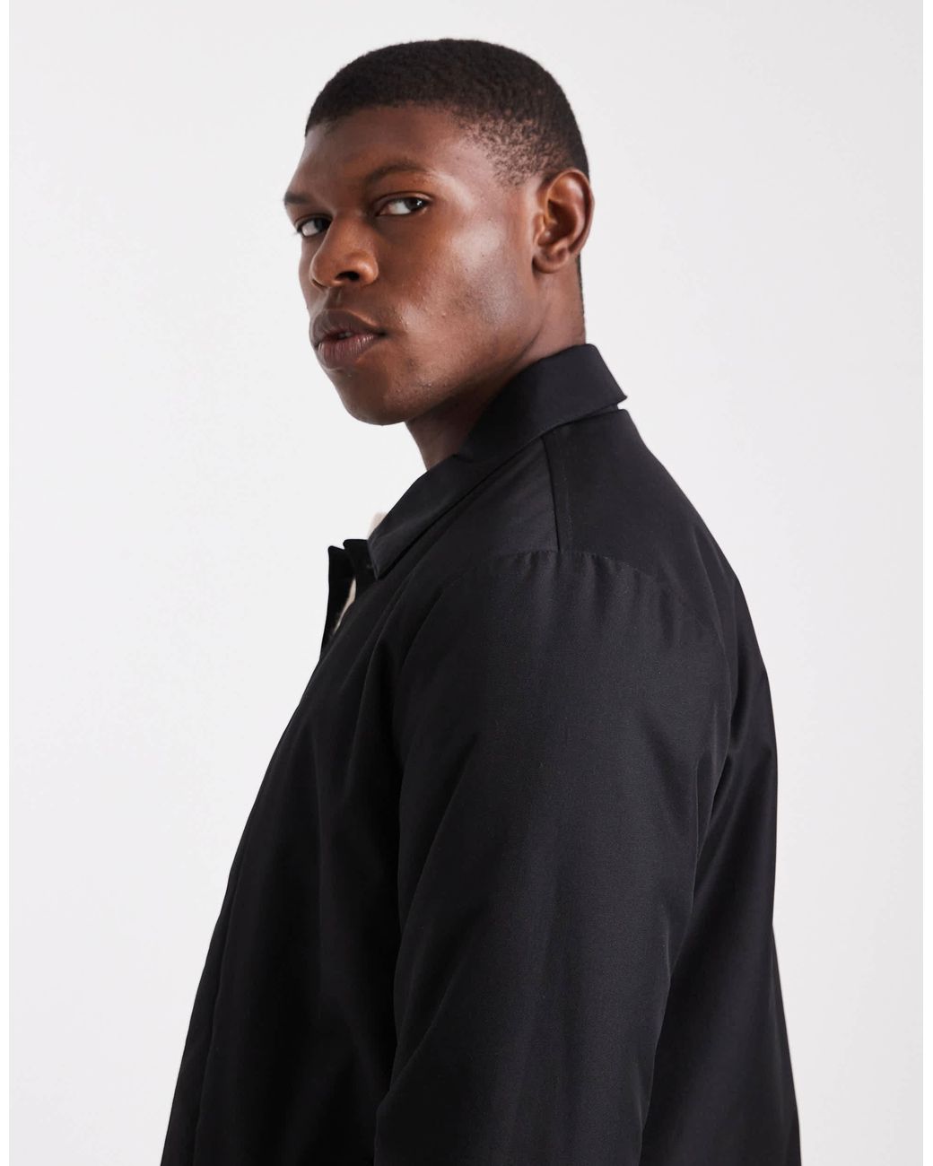 Threadbare – kurzer trenchcoat in Black für Herren