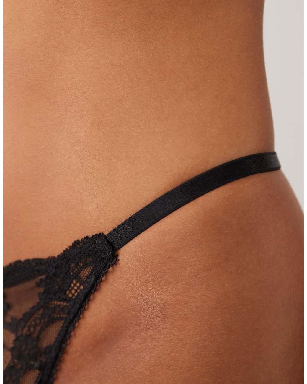 ASOS Brown Lola Lace Tanga Thong With T Back