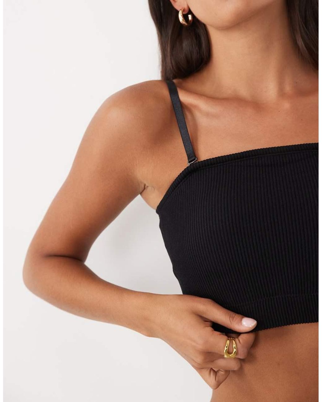New Look Black Seamless Rib Multiway Bra