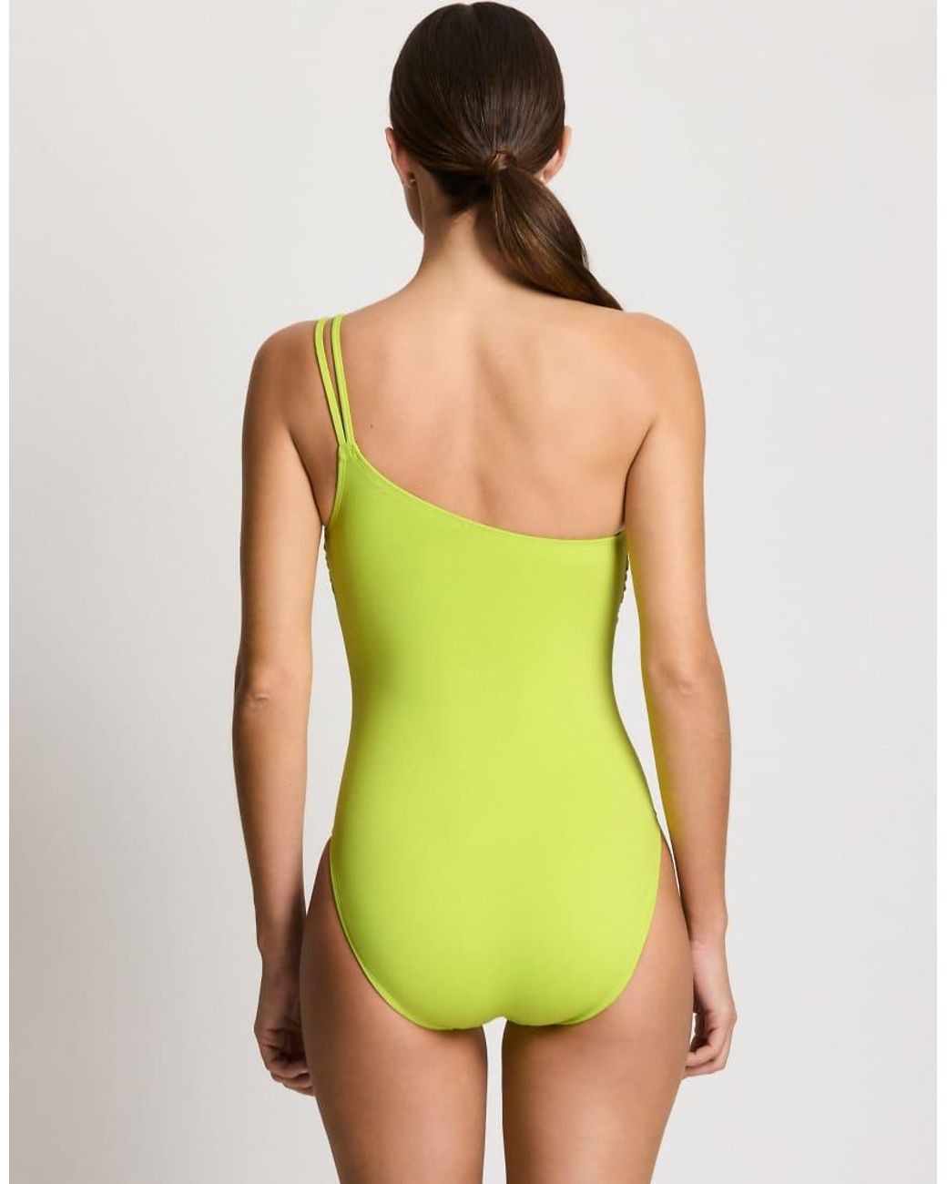 Ralph Lauren Green Double Strap One Shoulder Swimsuit