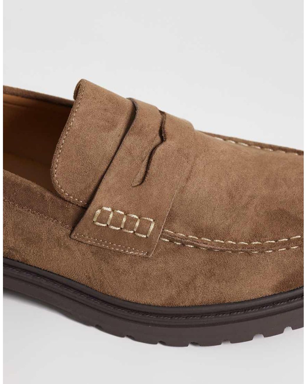 SEQWL White Pier Faux Suede Chunky Loafers for men