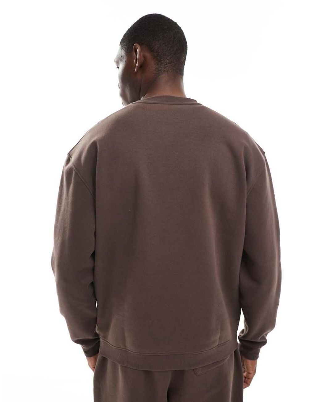 ASOS Brown Essentials Relaxed Fit Sweatshirt for men