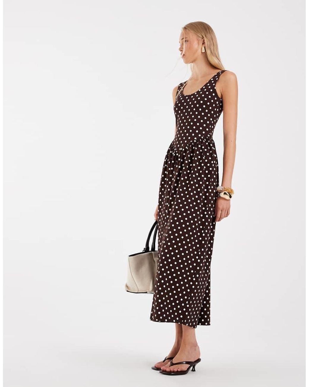 ASOS Multicolor Polka Dot Midi Dress