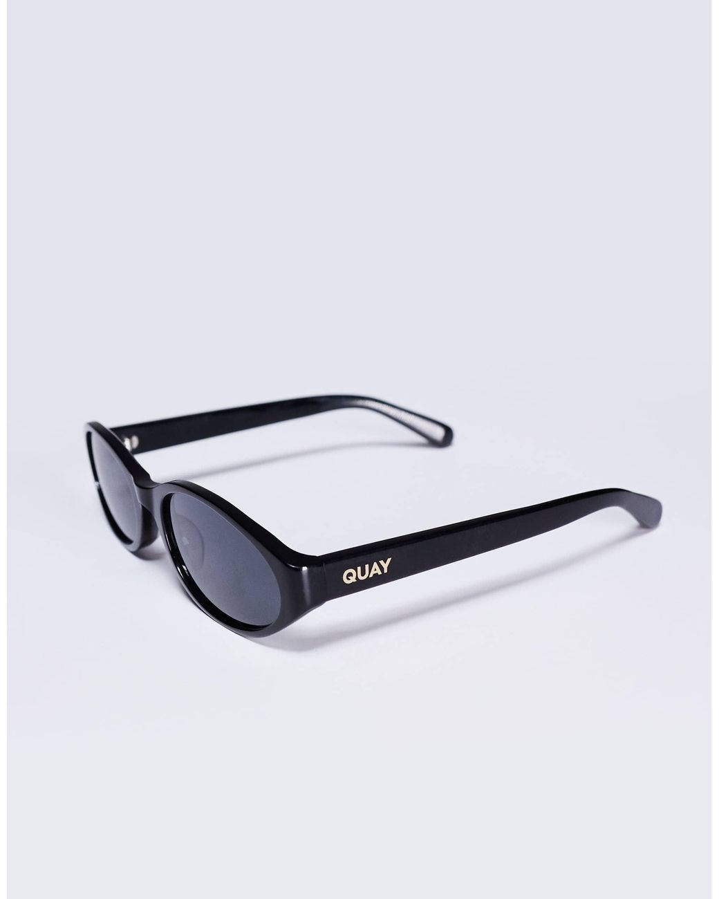 Quay Quay Aura Points Slim Oval Sunglasses in Black | Lyst display picture 1