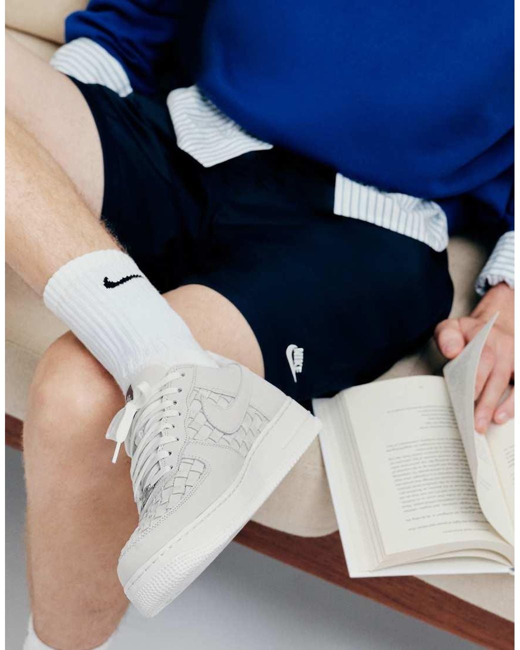 Nike White Air Force 1 Low Retro Woven Suede Trainers for men