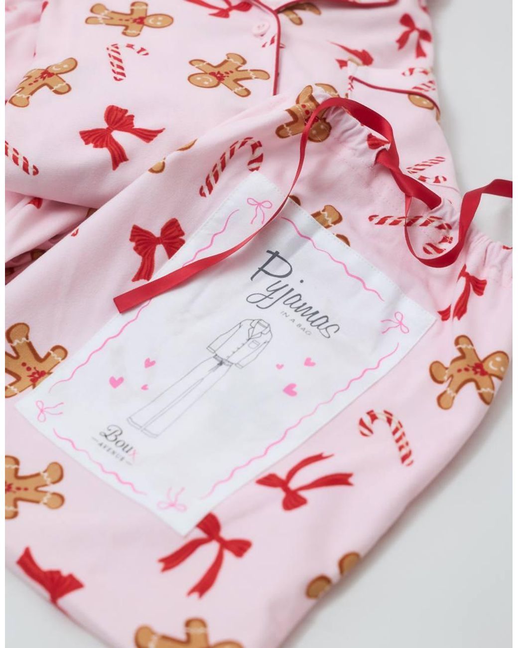 Boux Avenue Pink Christmas Long Sleeve Revere Shirt And Trouser Pj Set