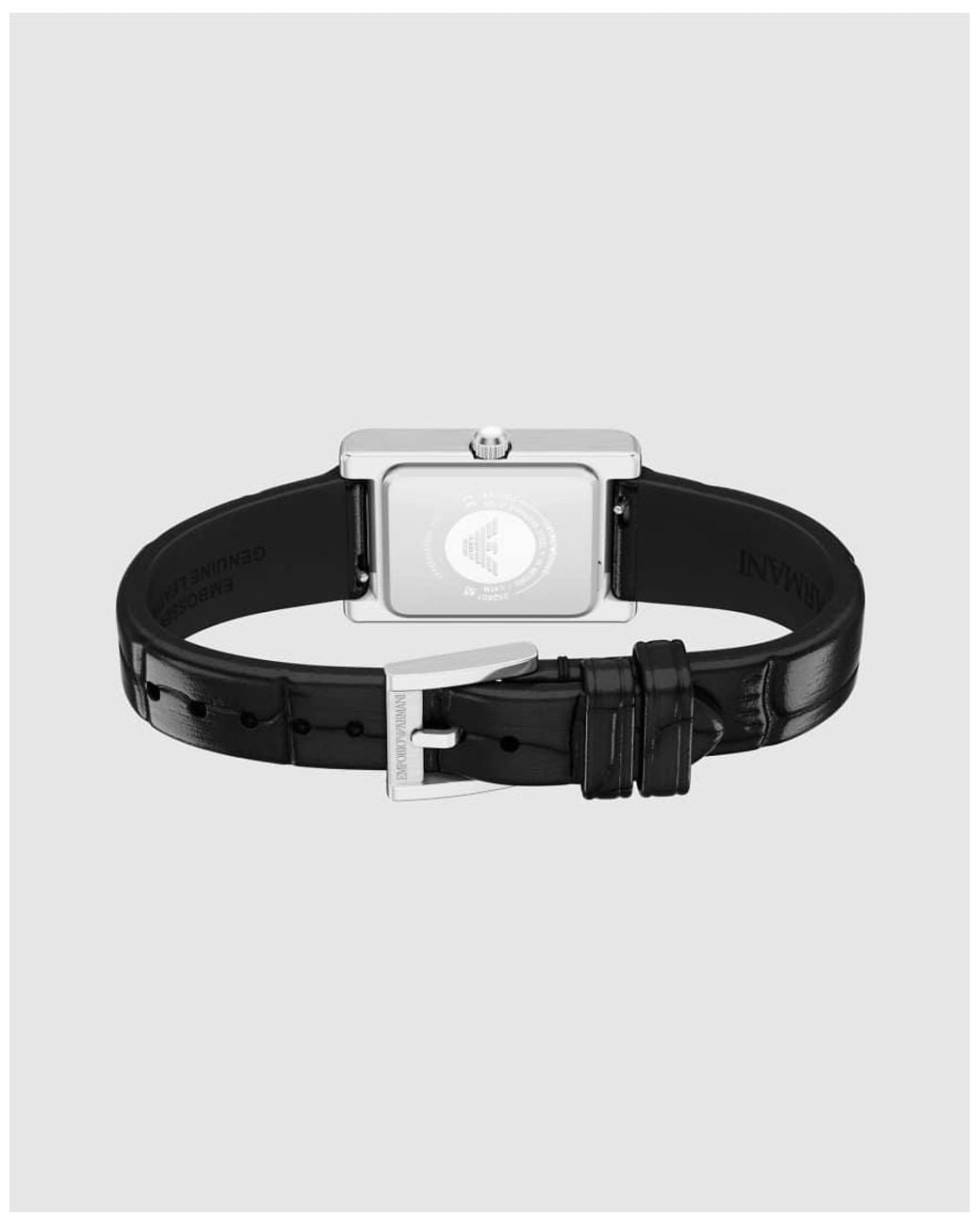 Emporio Armani White Two-Hand Leather Watch