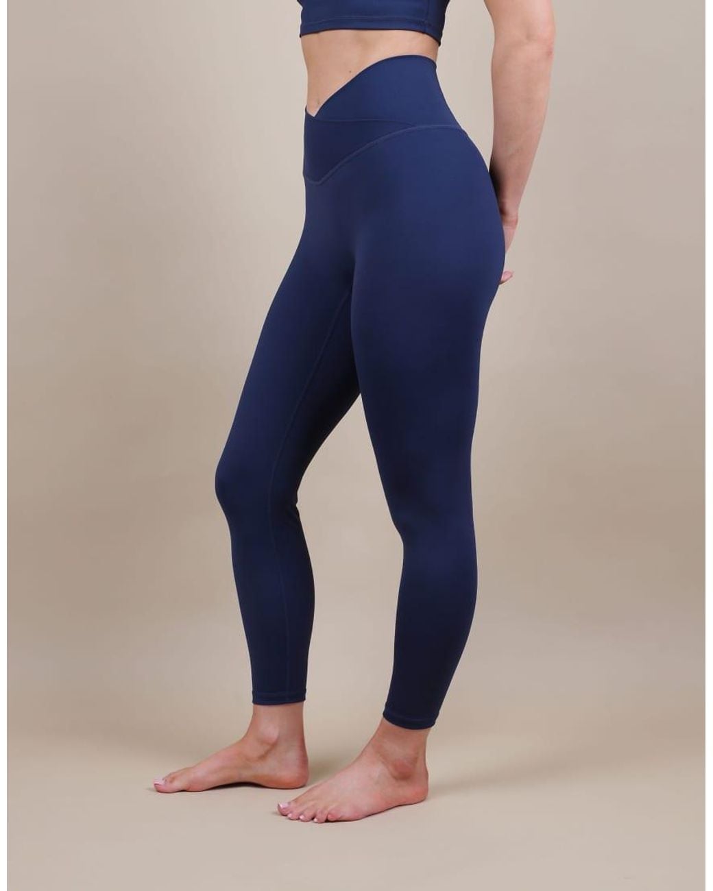 SIMMI Blue V Front Sculpt Ankle Length Leggings
