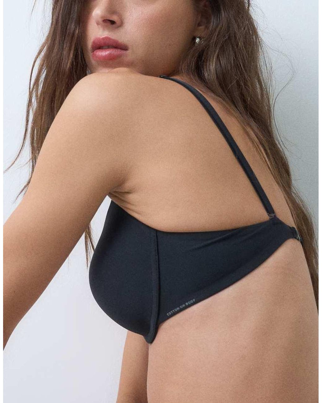 Cotton On Black Low Back Push Up Bra