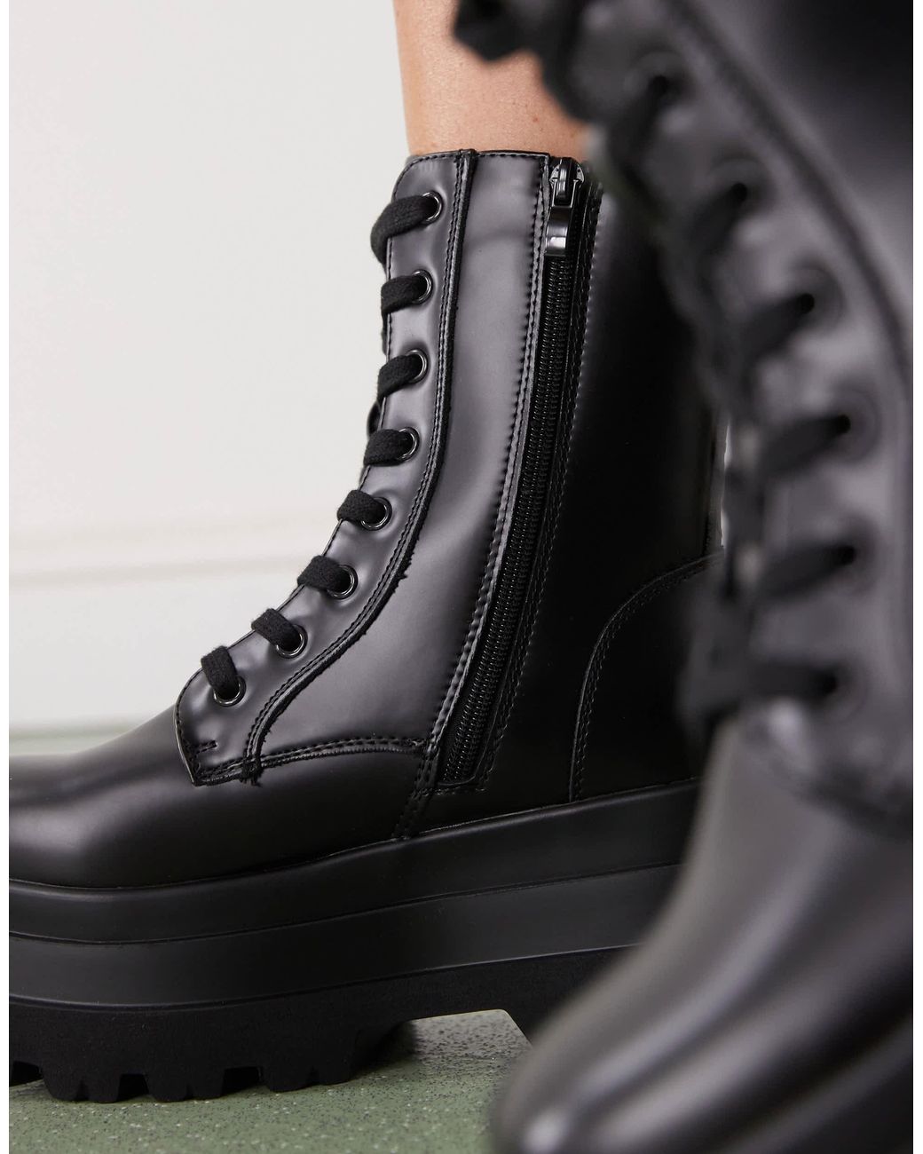 Buffalo Black Jupiter Lace Up Boots