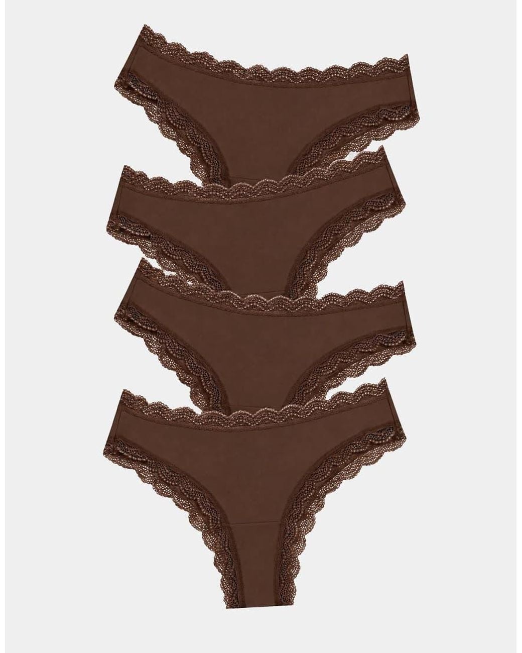 Stripe & Stare Brown Brazilian Knicker Four Pack