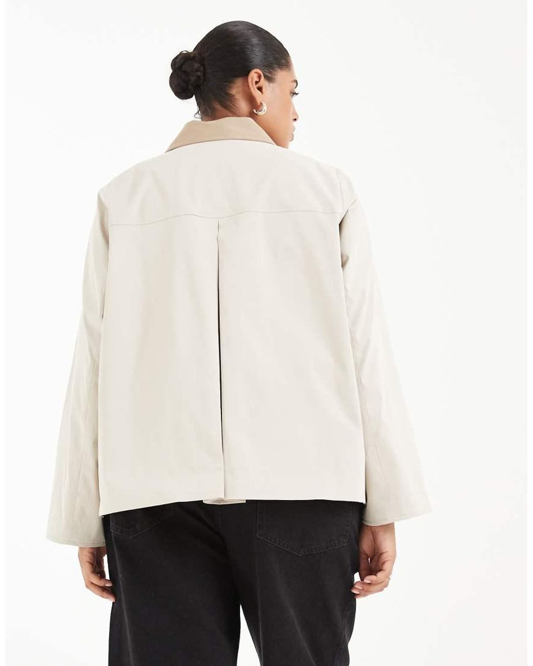 Vero Moda Natural Barn Jacket With Contrast Collar Detail