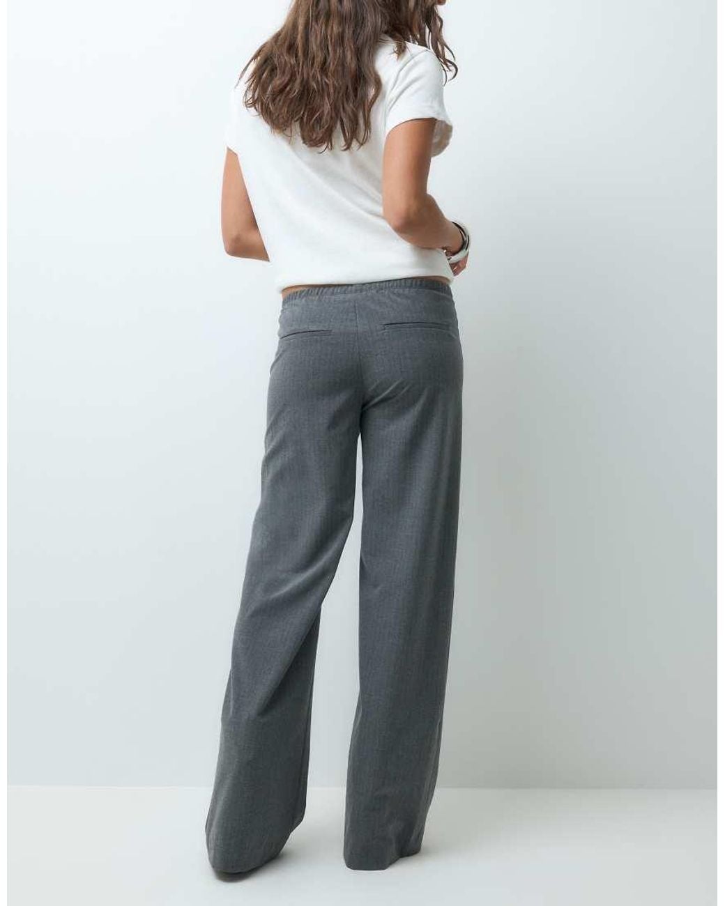 Weekday Gray Pull On Trousers