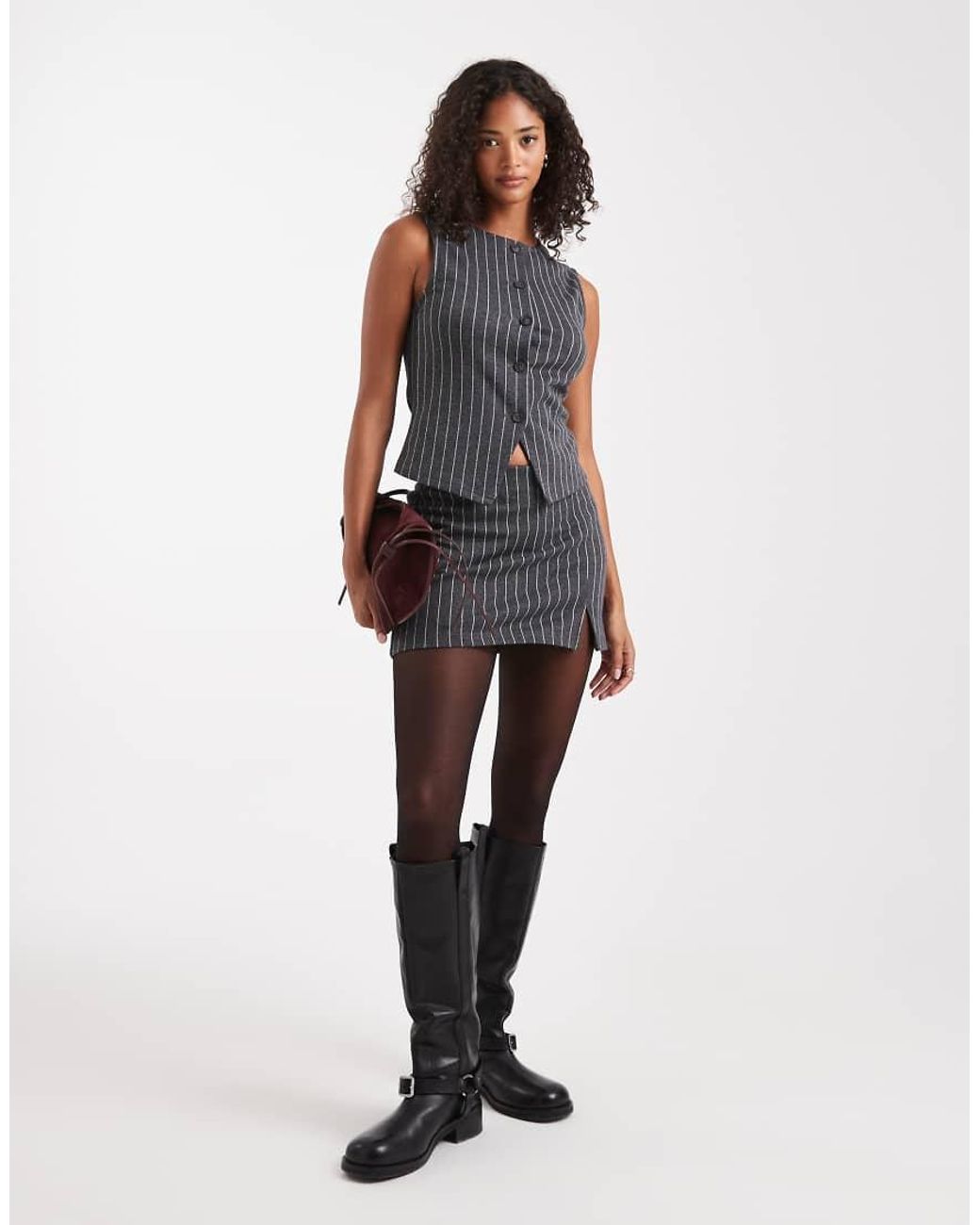Miss Selfridge Gray Jersey Skort
