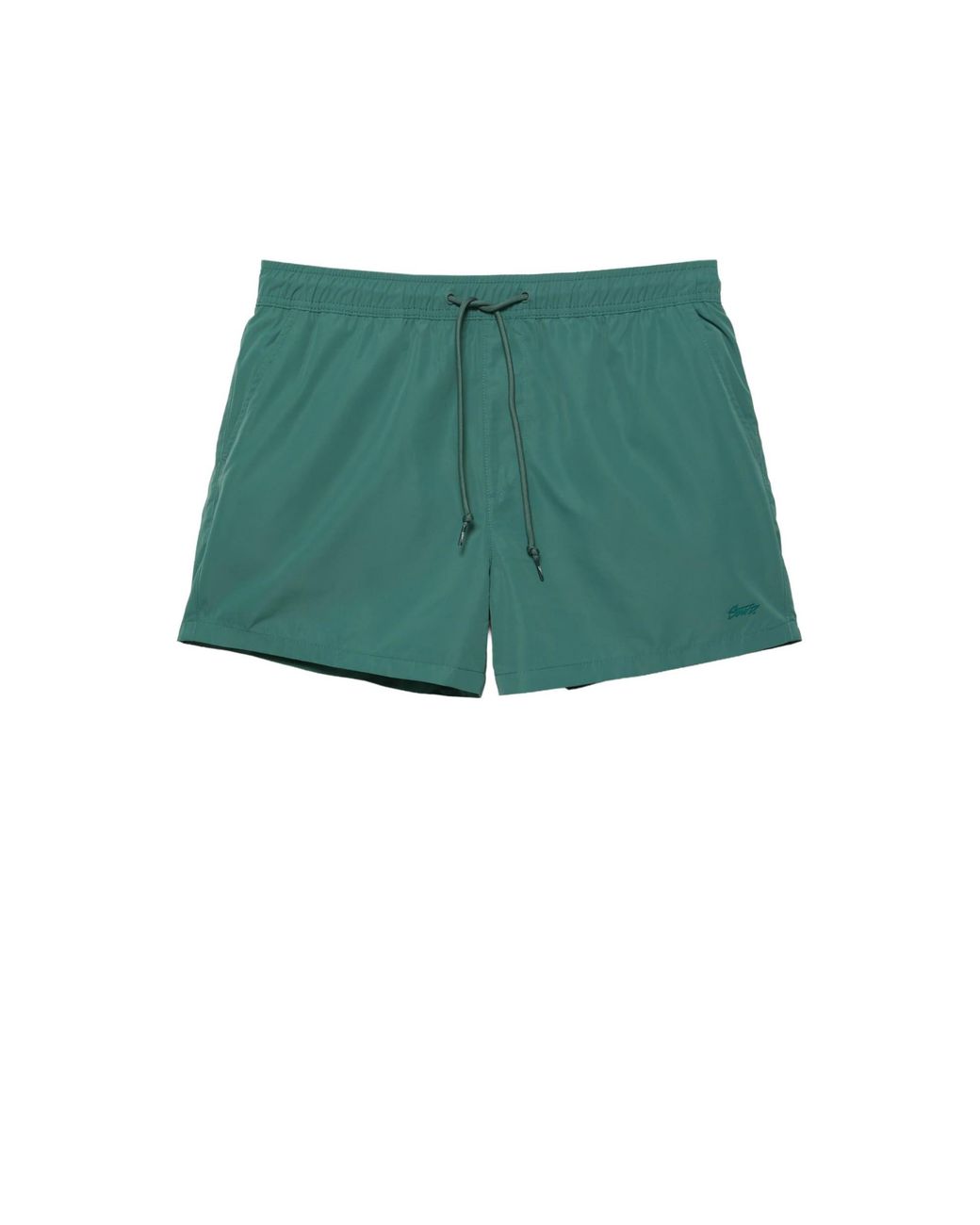 Pull&Bear – basic-badeshorts in Green für Herren