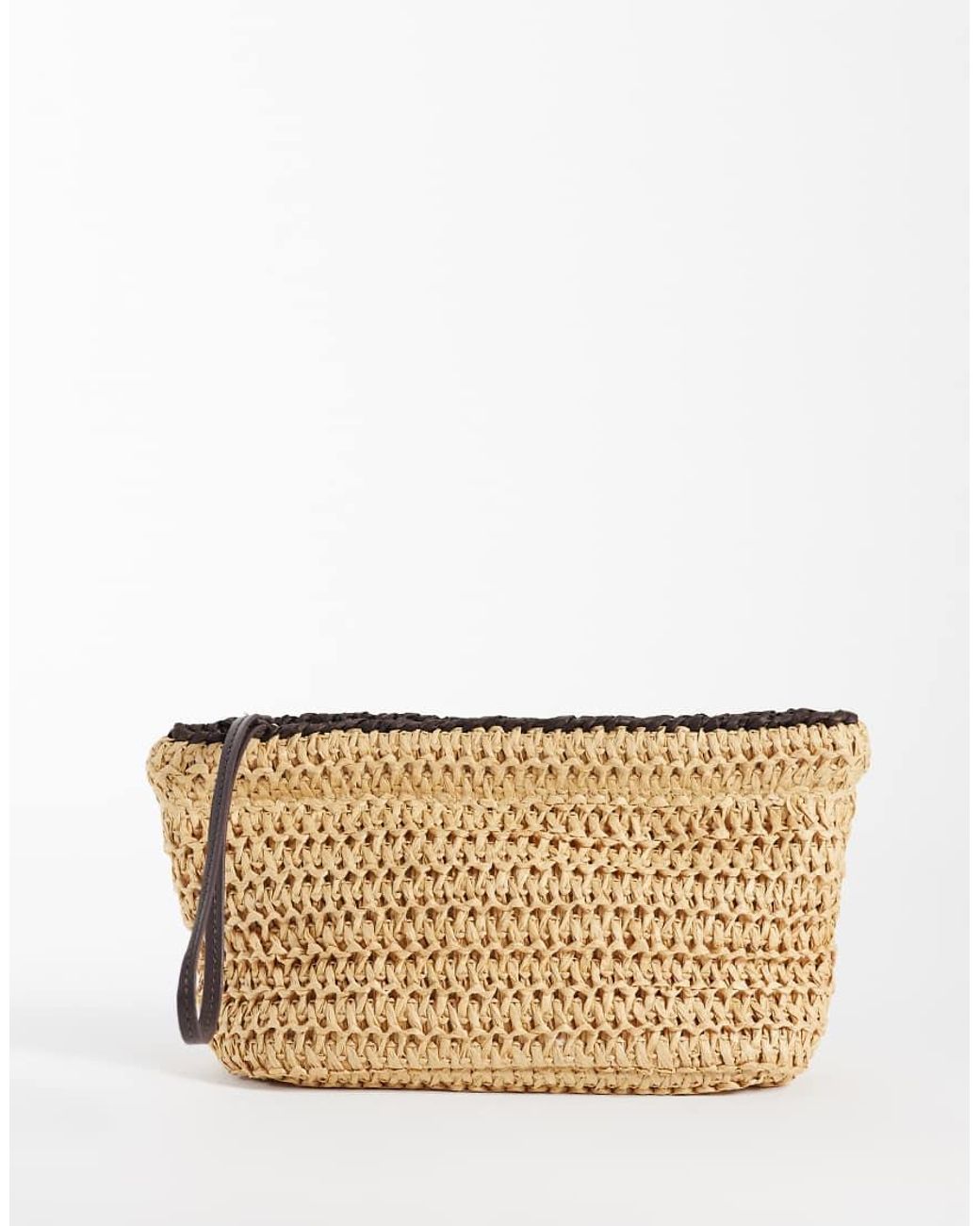 Mango White Raffia Pouch