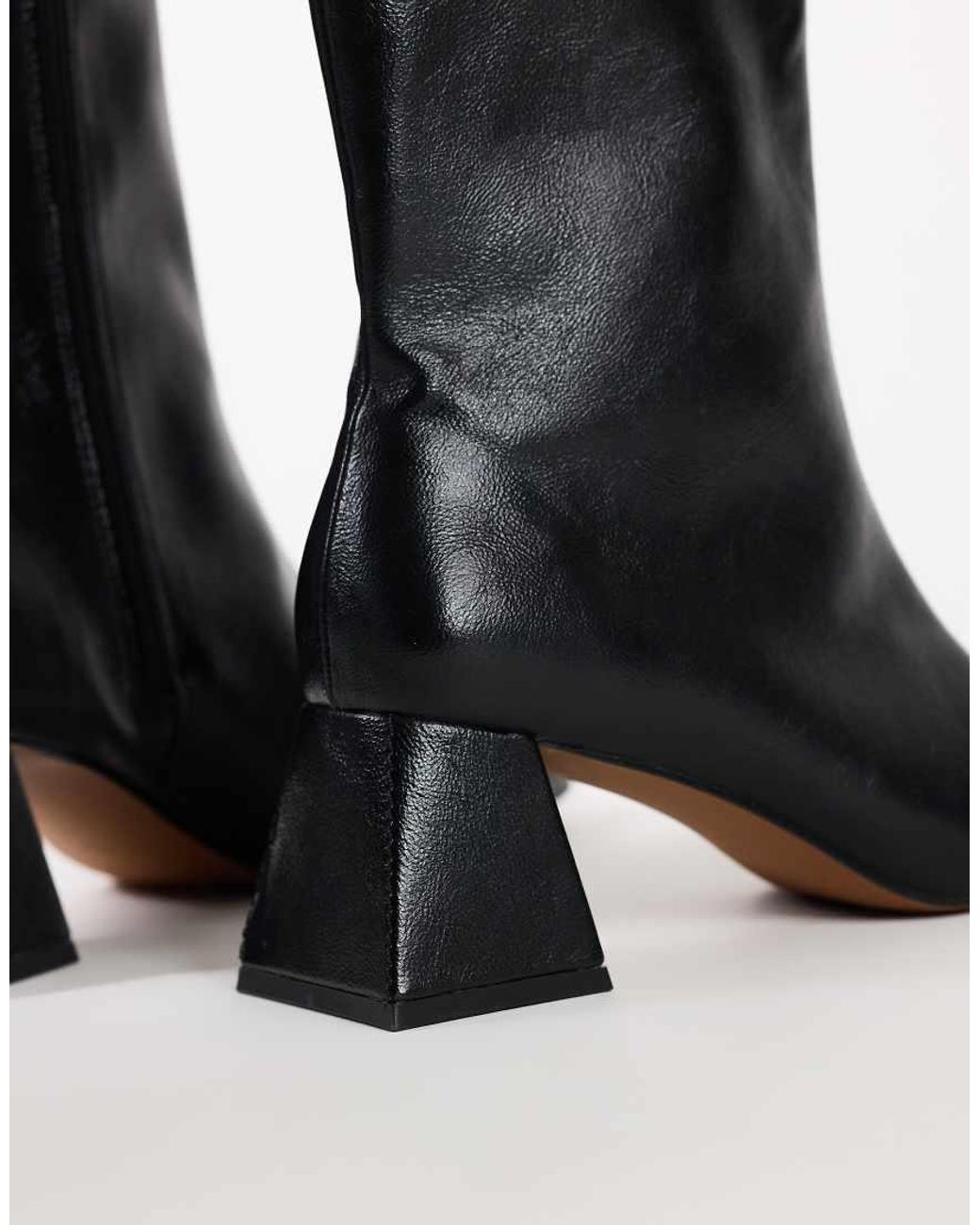 TOPSHOP Black Kenton Block Heel Ankle Boot