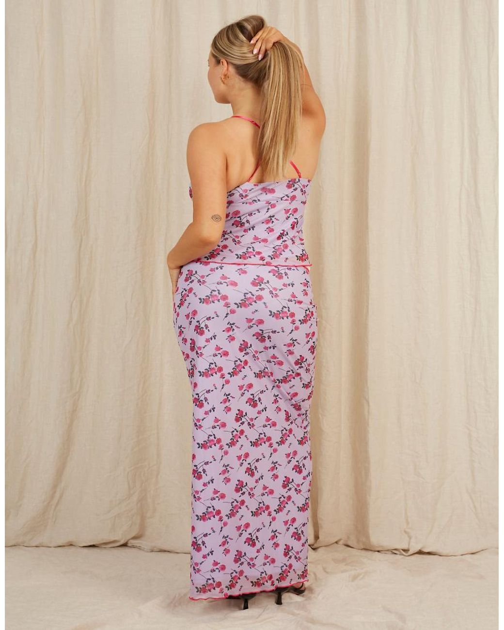 Going Somewhere Pink Mesh Stretch Maxi Skirt