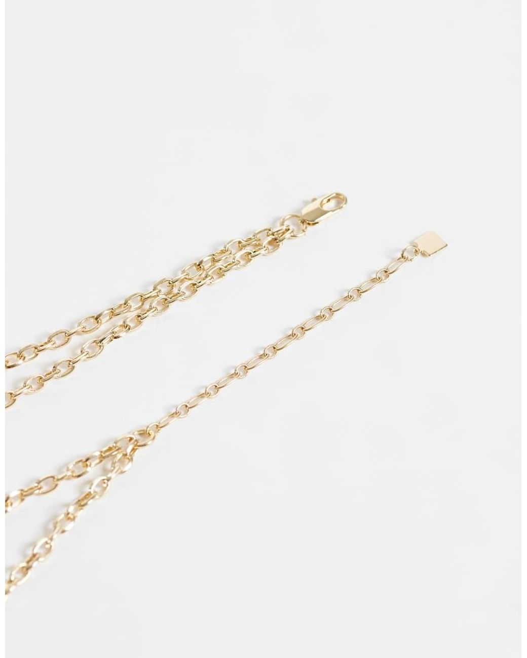ASOS White Multi-Row Chain Necklace With O-Ring Details
