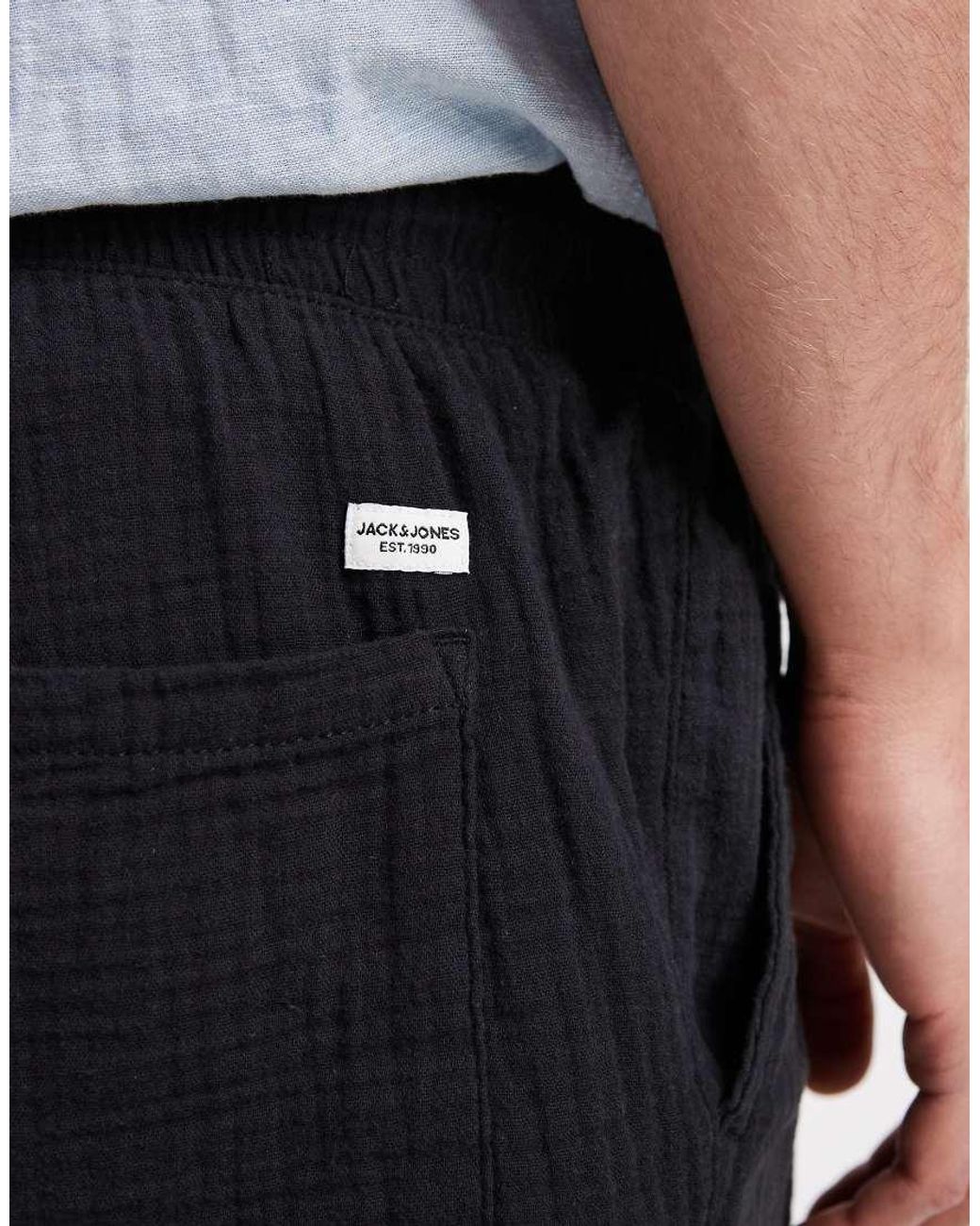 Jack & Jones Blue Textured Shorts for men