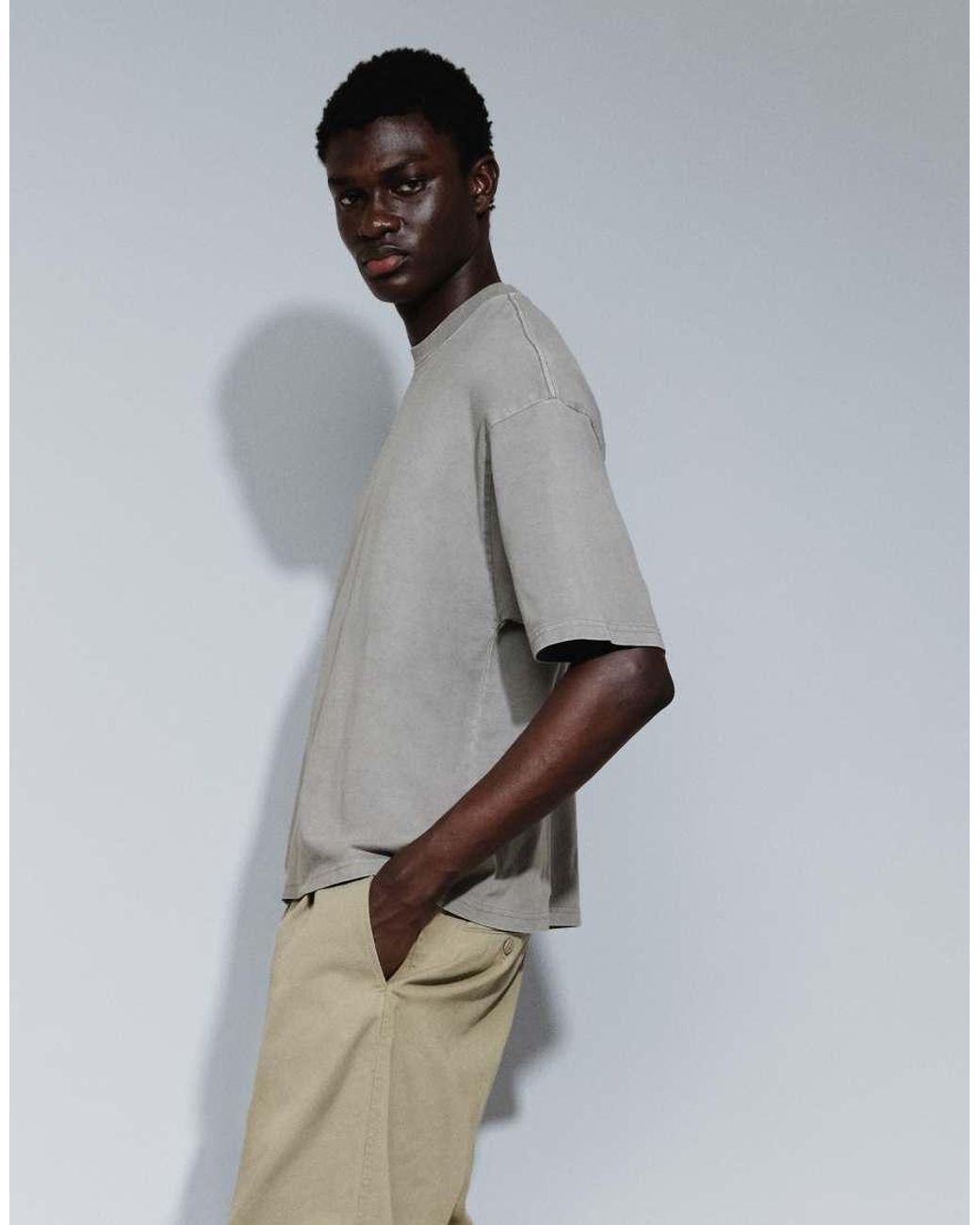 Cotton On Gray Boxy Fit T-Shirt for men