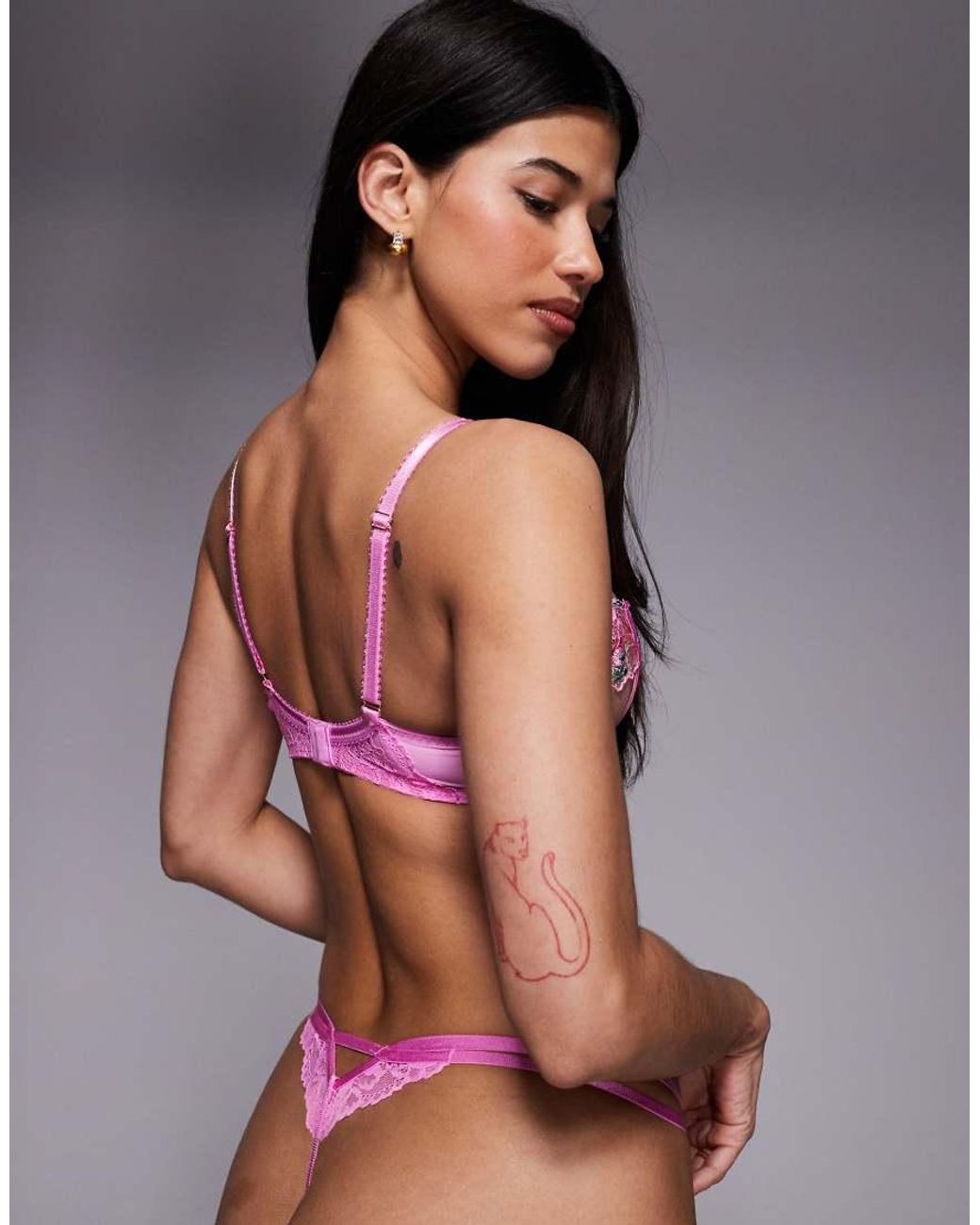 Ann Summers Pink Caged Rose Shimmer String Thong
