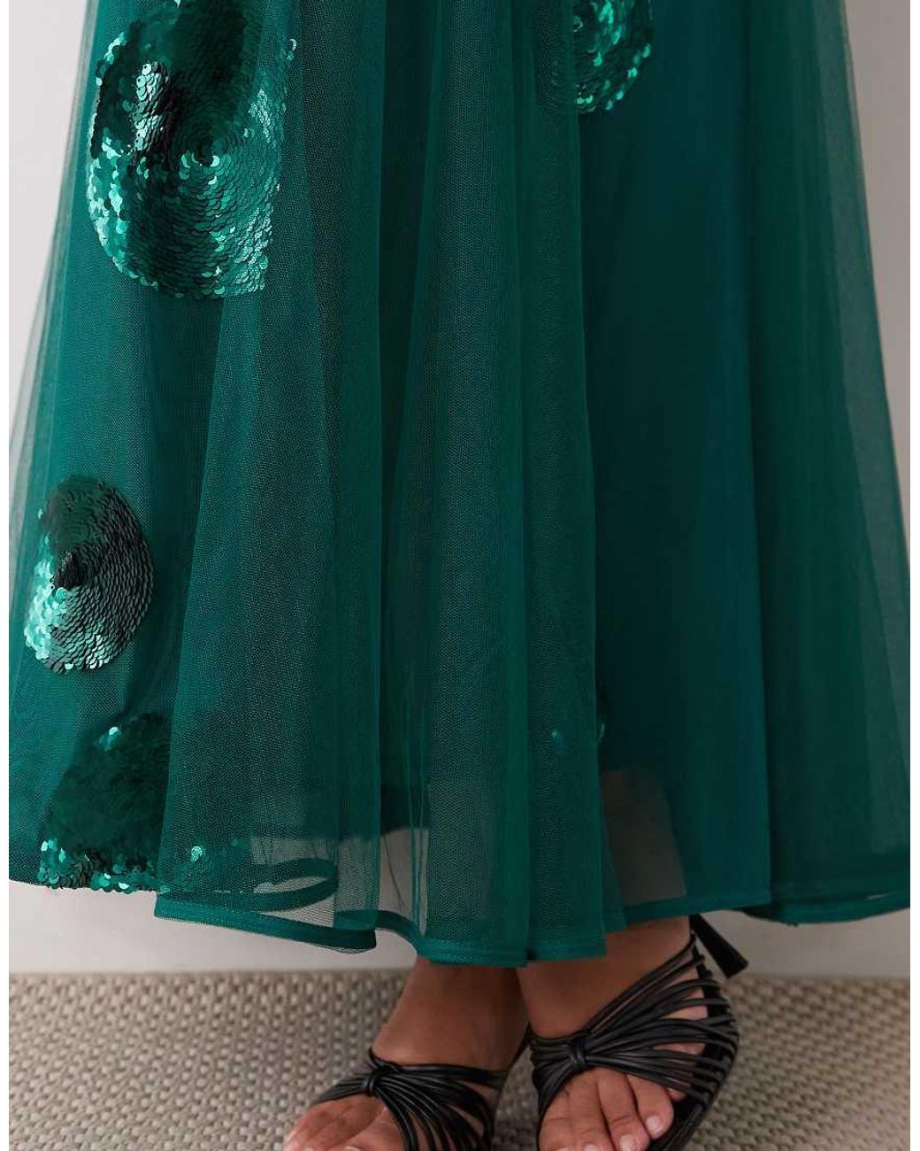 ASOS Green Asos Design Curve Embellished Sequin Spot Maxi Dress