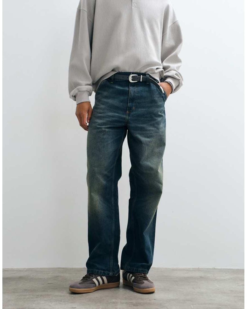 Carhartt Gray Simple Relaxed Straight Fit Jeans for men