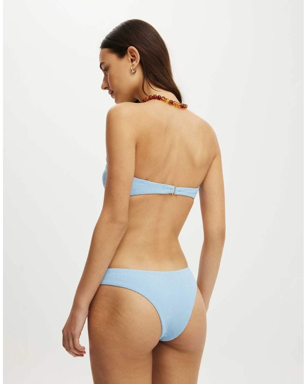 Cotton On Blue Knot Micro Bandeau Bikini Top