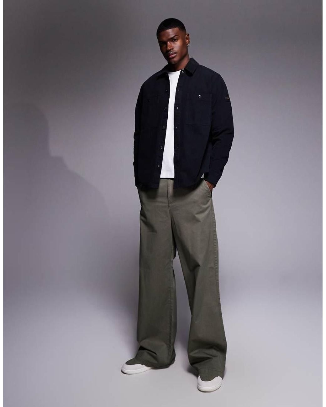Boss Blue Locky Oversized Fit Overshirt for men