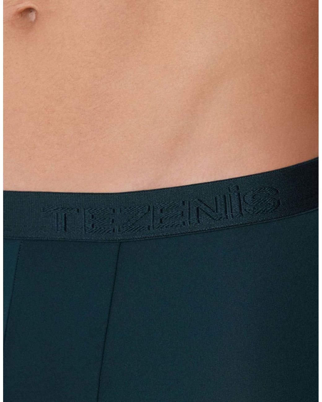 Tezenis Blue Elastic Microfibre Boxers With Logo for men
