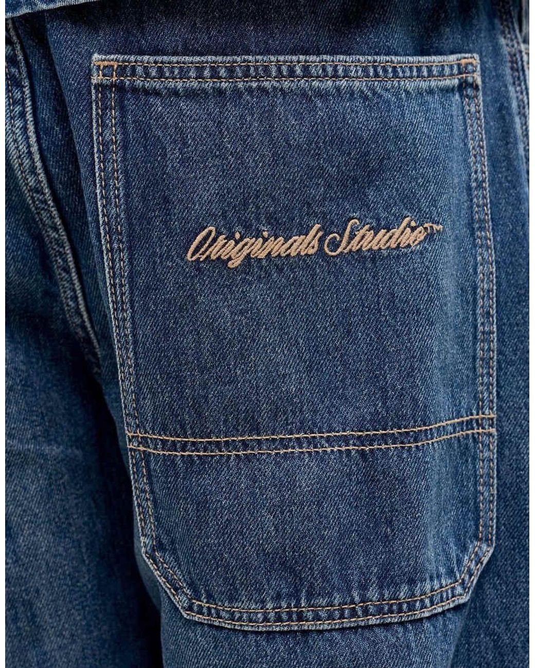 Jack & Jones Blue Alex High Waist baggy Fit Jeans for men