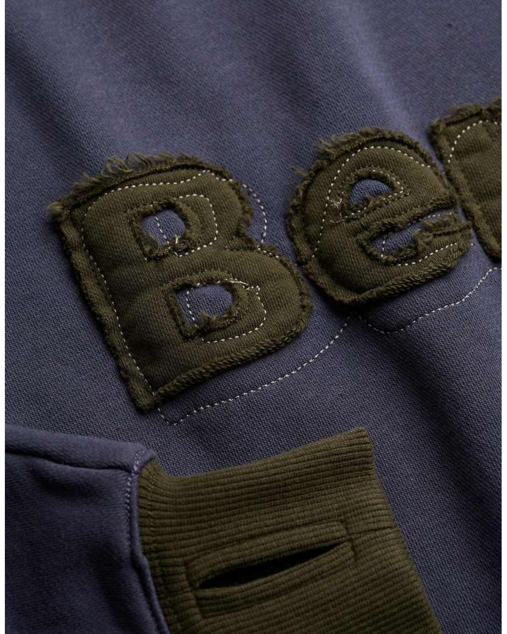 Bench x Superdry & Co Blue Bardot Oversized Sweatshirt