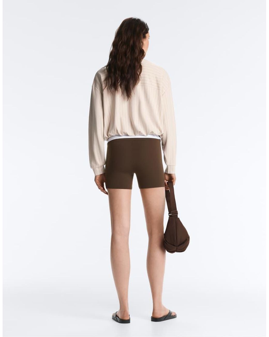Oysho Natural Striped Jacket With Puffed Hem