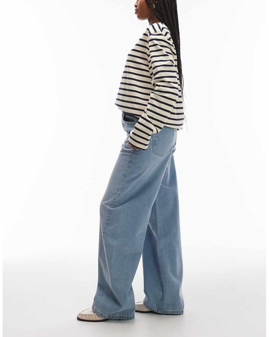 Mango Blue Charlot Cotton Barrel Jean