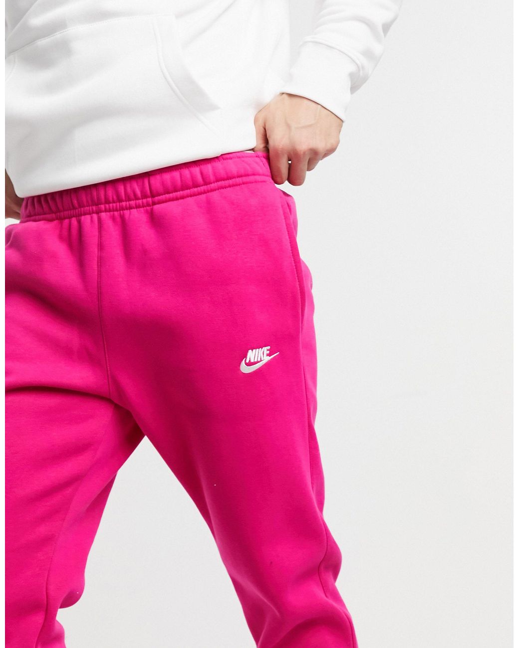 Nike Club Cuffed Sweatpants in Pink for Men | Lyst