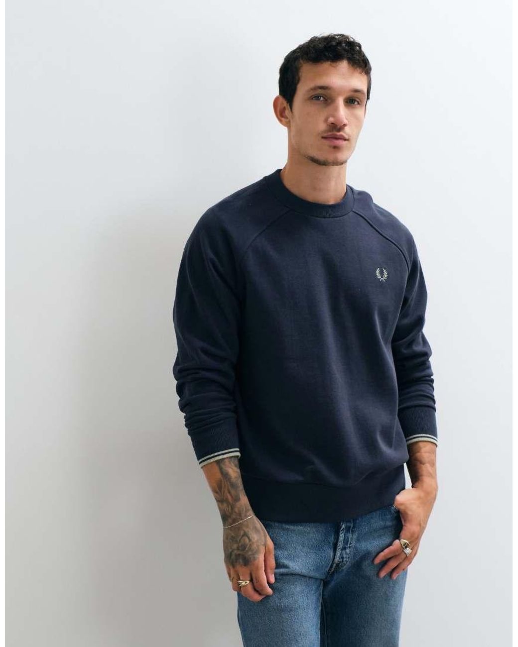 Fred Perry Blue Tipped Crewneck Sweatshirt for men
