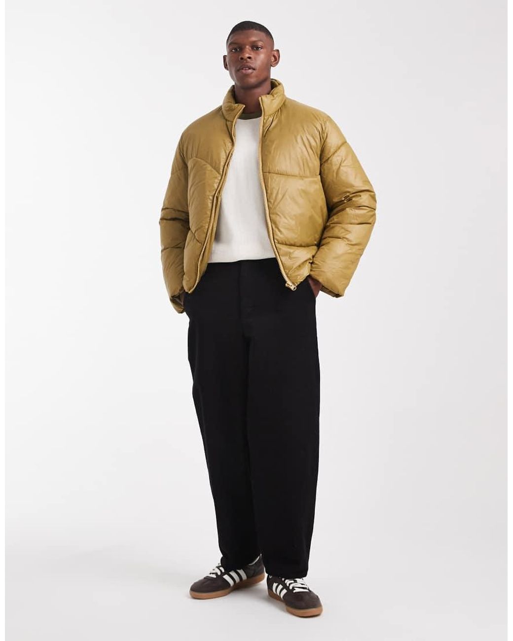 ASOS Natural Puffer Jacket for men