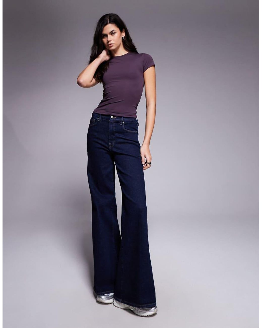 Edikted Purple Becca Boat Neck Top