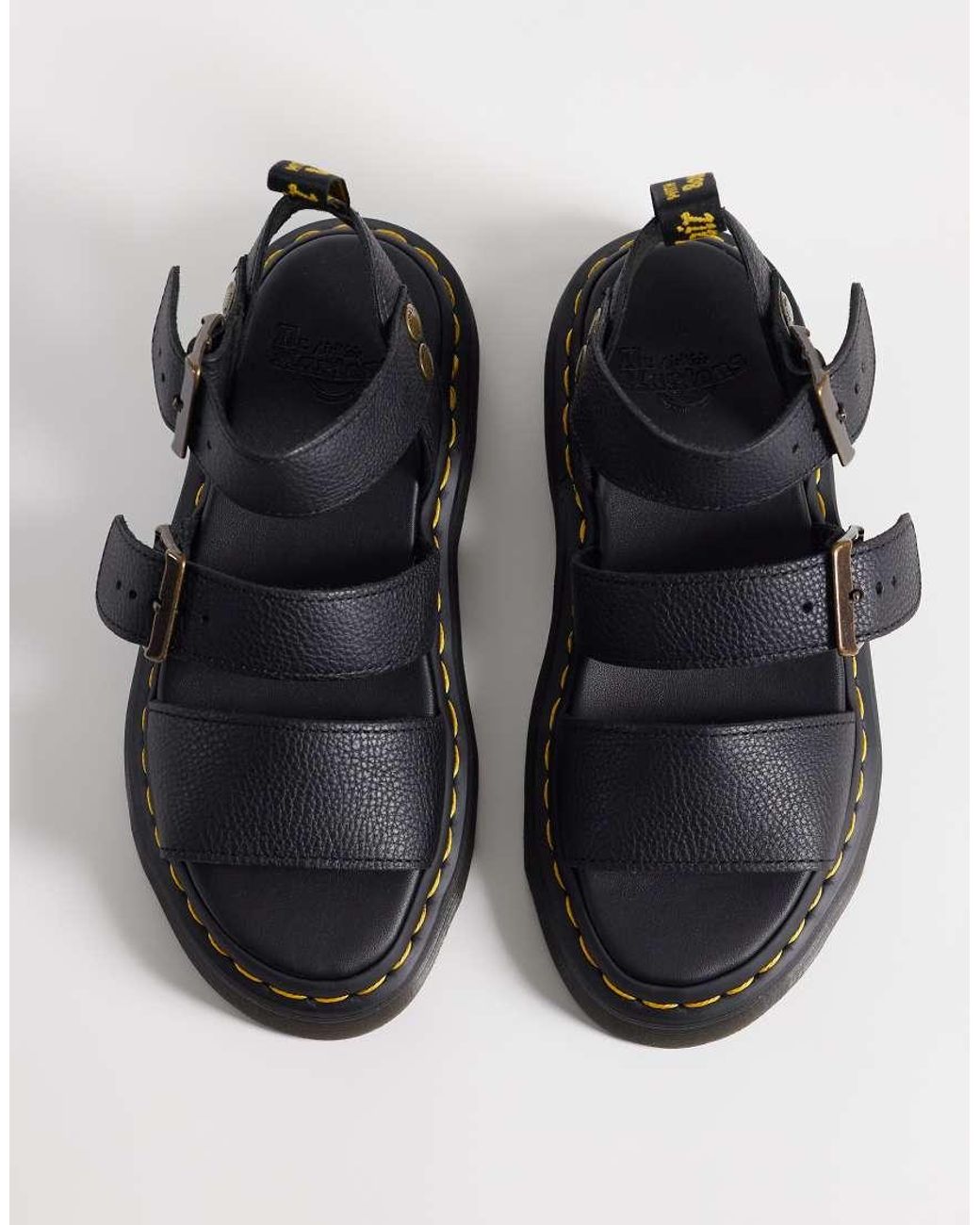 Dr. Martens Black Gryphon Quad Sandals