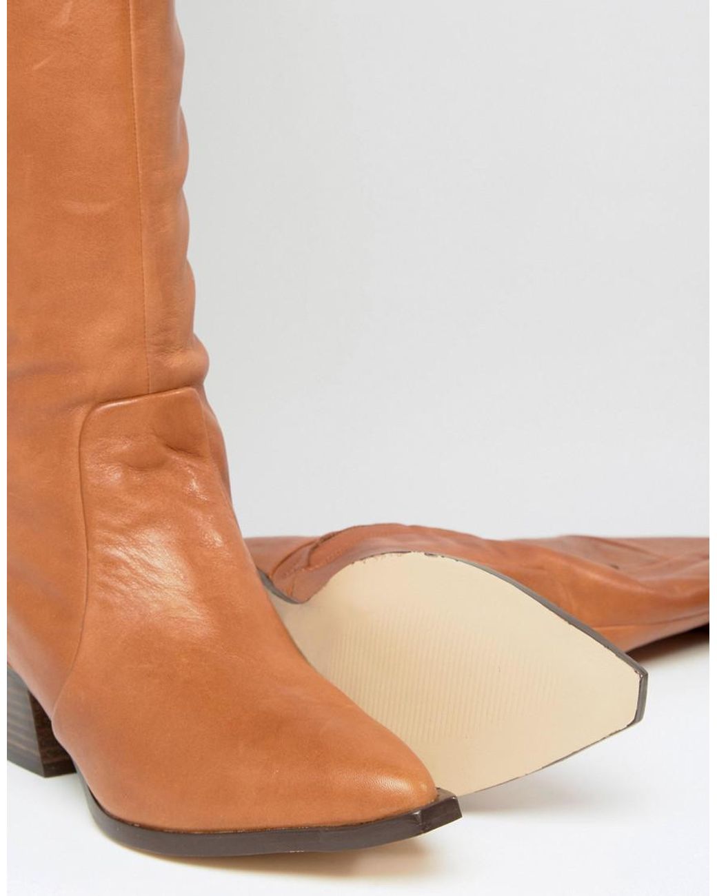 ALDO Deedee Western Leather Over The Knee Boots in Brown Lyst
