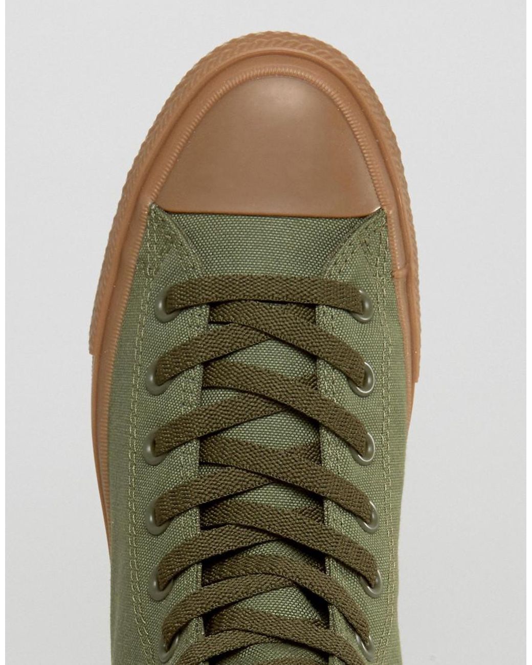 Converse Canvas Chuck Taylor All Star Ii Hi Sneakers With Gum Sole In Green  155498c for Men | Lyst
