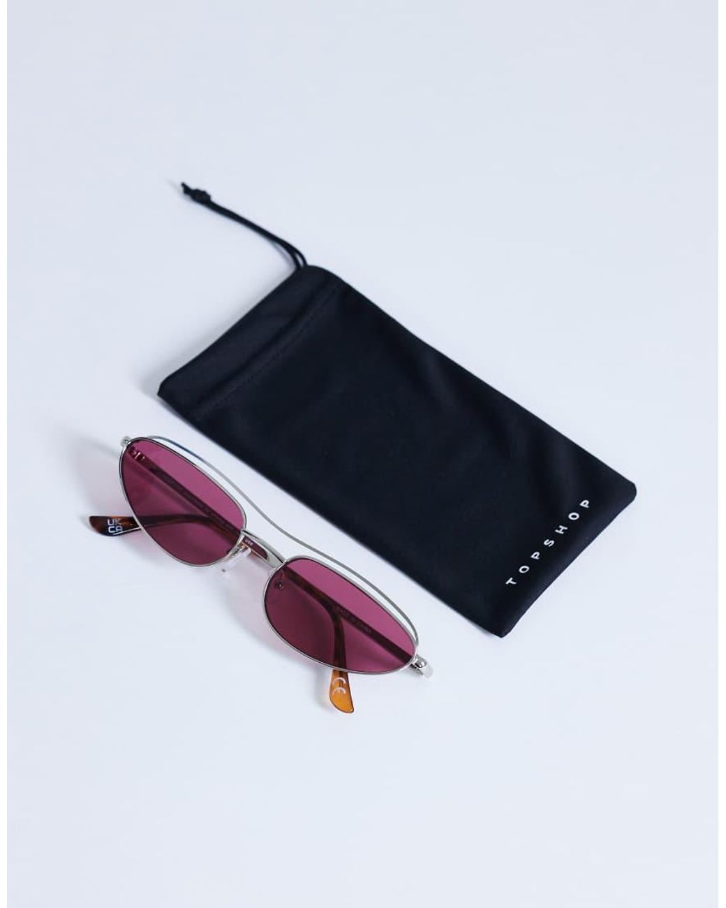 TOPSHOP White Mexico Metal Frame Sunglasses