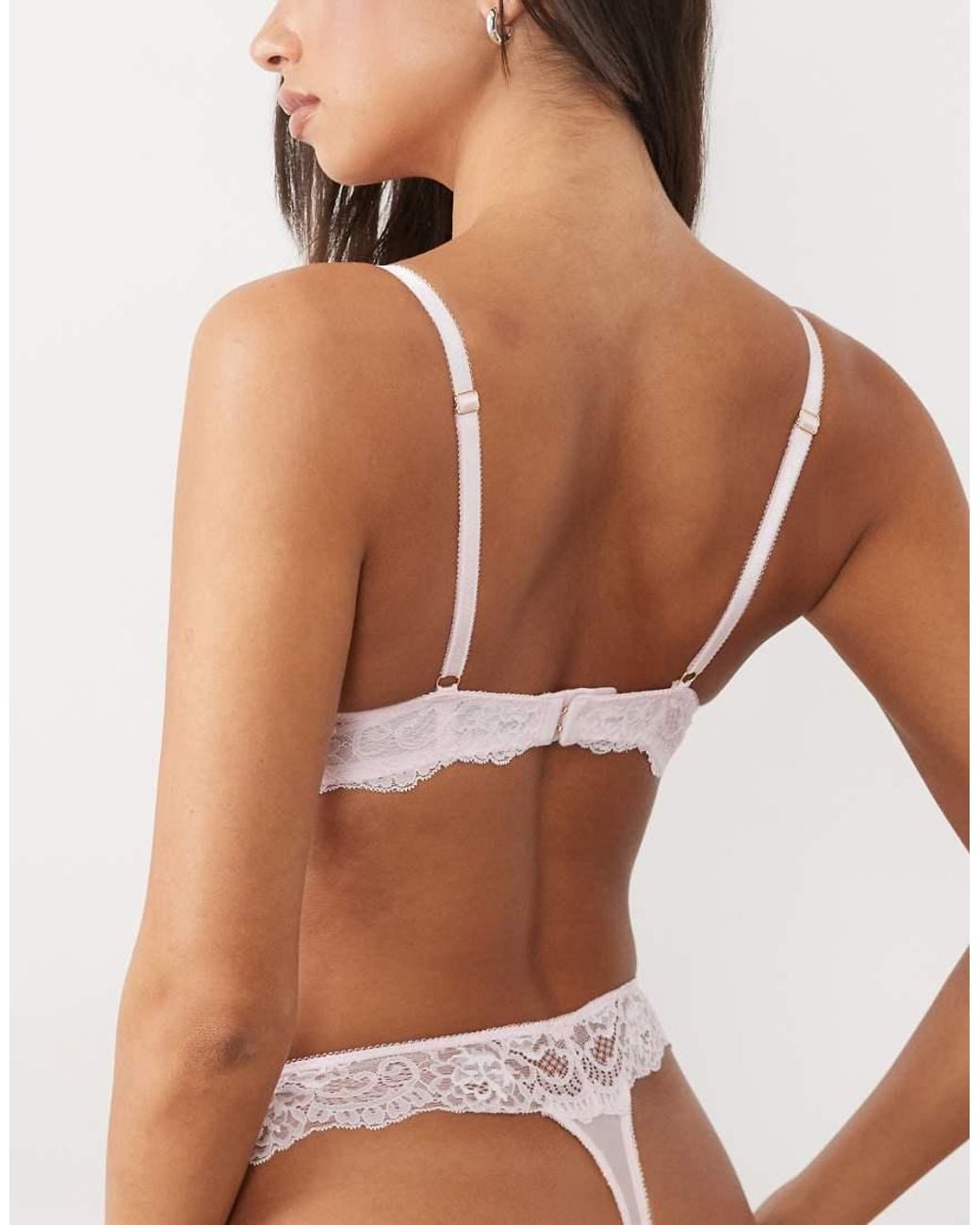 Boux Avenue Pink Amber Lace Thong