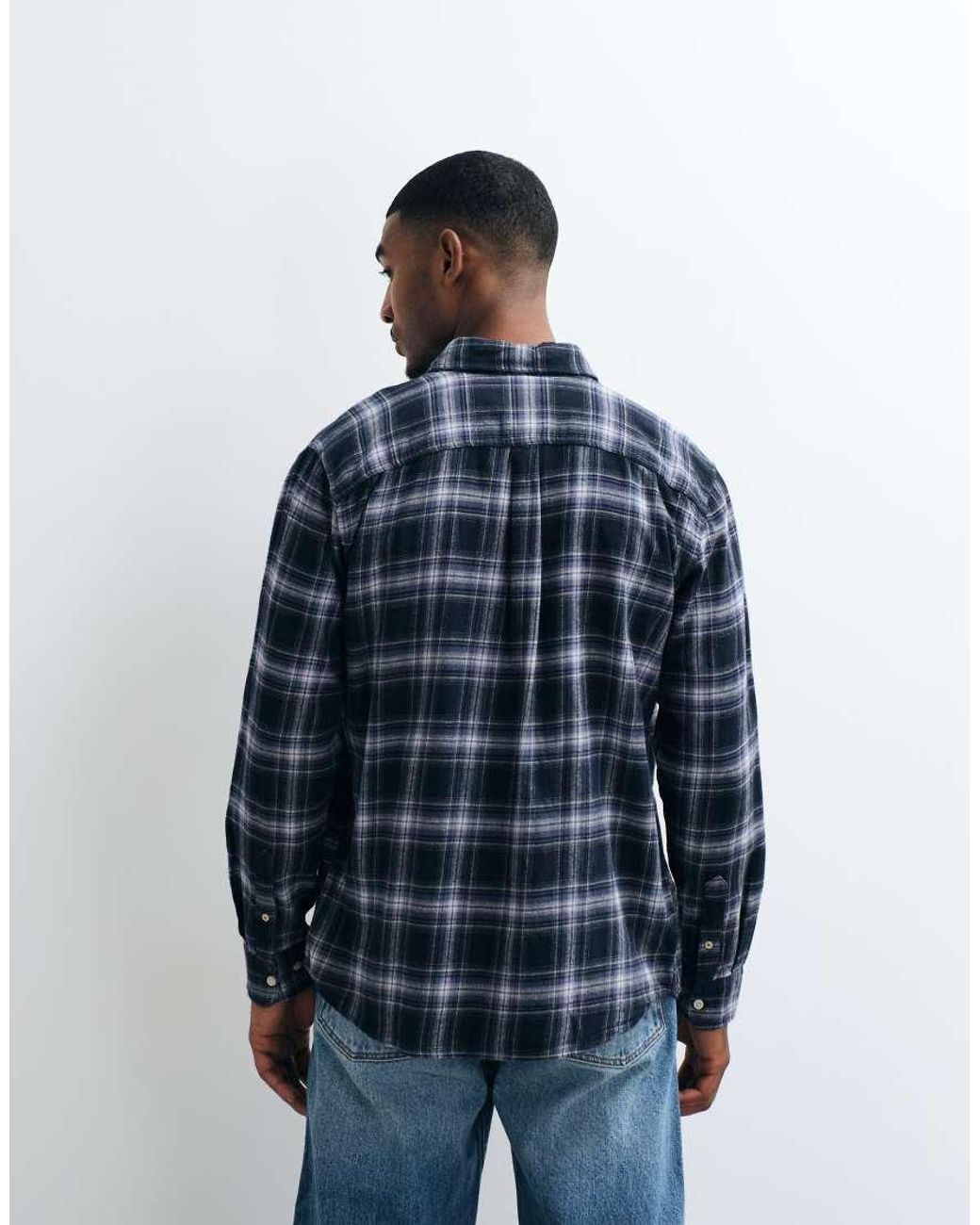 Jack & Jones Blue Flannel Check Shirt for men