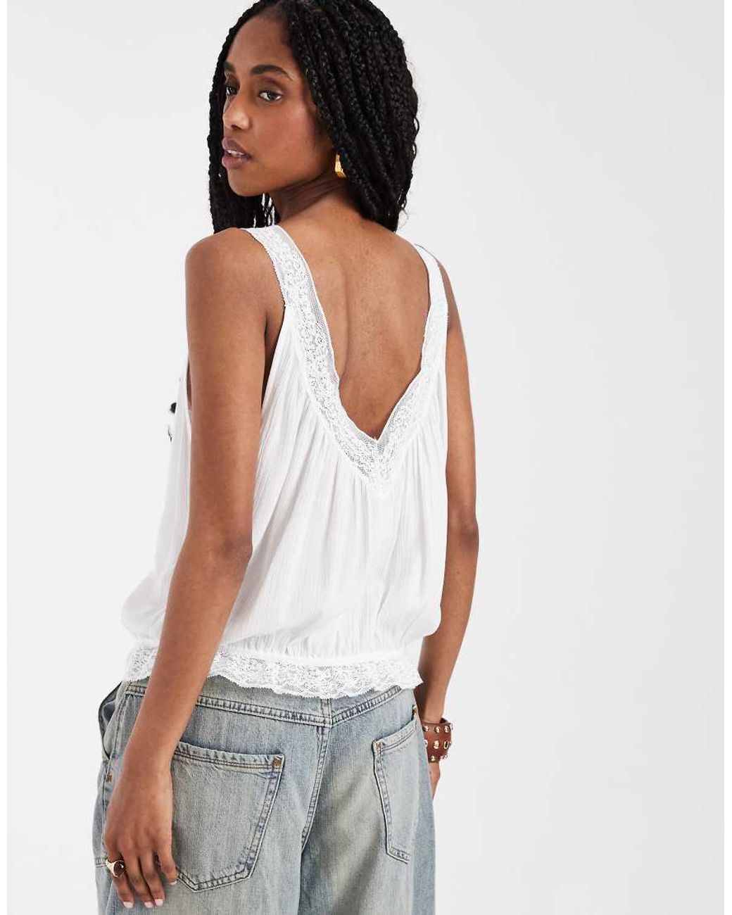 Free People White Celeste Tank Top